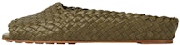 (W) Bottega Veneta Canalazzo 'Sandal Muza Hijau Tapak Rata Berkepit Petak' 729686V2P503684