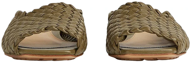 Lookbook (W) Bottega Veneta Canalazzo 'Sandal Fashion Hijau Persegi Datar' 729686V2P503684