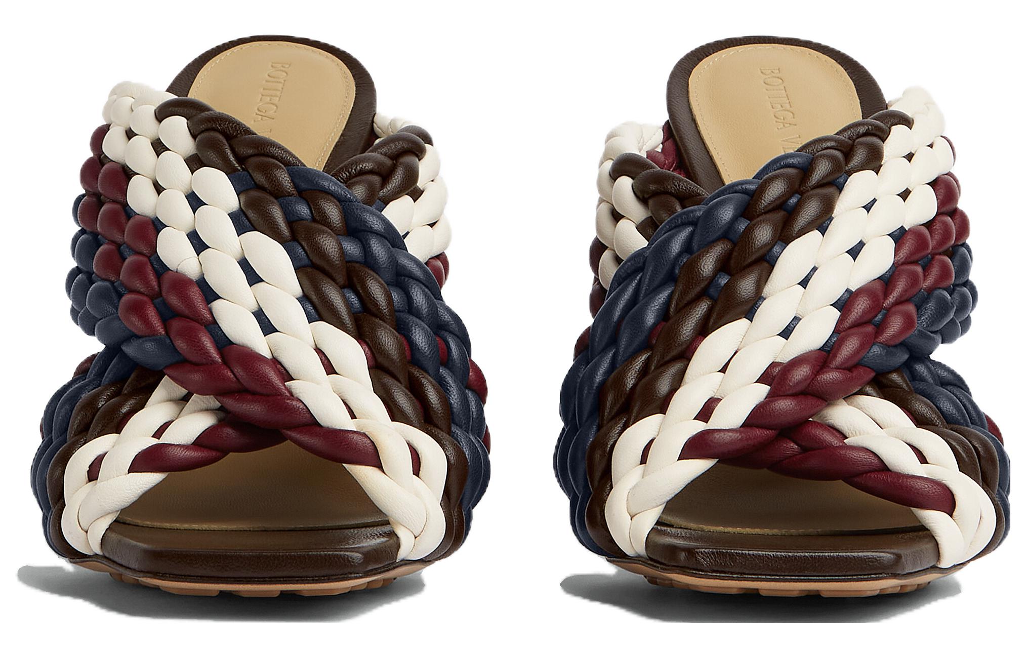 (W) Bottega Veneta Canalazzo 'Red Blue White Woven High-Heel Mules' 圖 2