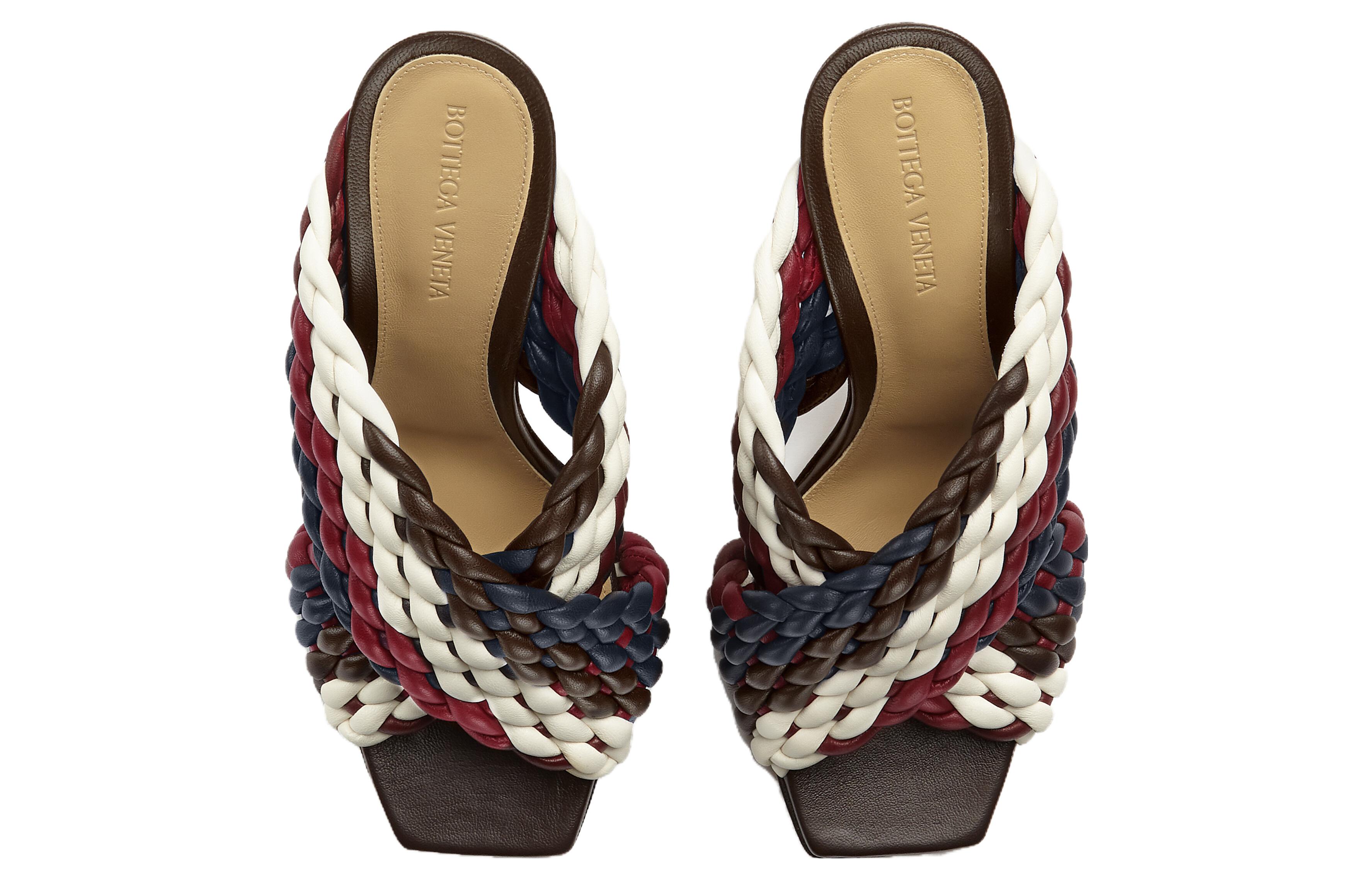 (W) Bottega Veneta Canalazzo 'Red Blue White Woven High-Heel Mules' 圖 3