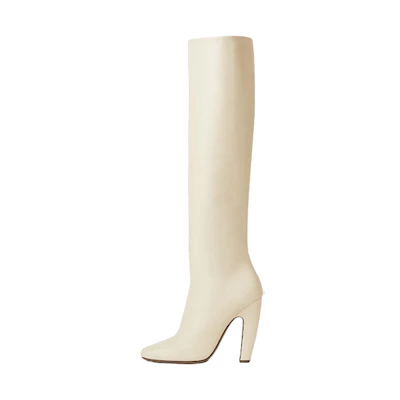(W) Bottega Veneta Canalazzo 'White High-Heel'