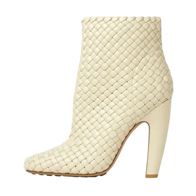 (W) Bottega Veneta Canalazzo 'White Leather Weave'