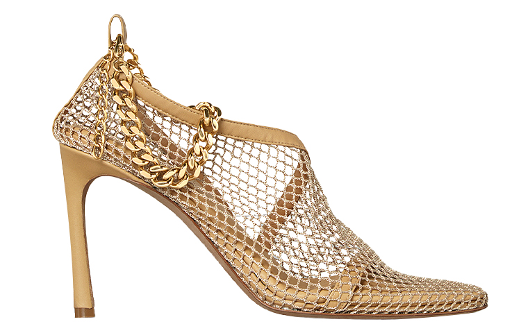 (W) Bottega Veneta Chain-Trimmed Mesh Sandals Gold 'Beige' 圖 2