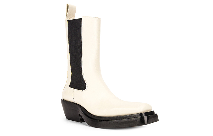 (W) Bottega Veneta Chelsea Boot 'Retro Fashion White Black' 圖 3