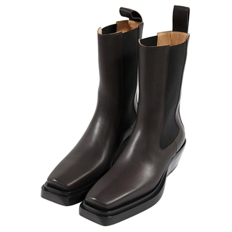 (W) Bottega Veneta Chunky Heel Ankle Boot 'Brown Leather' 圖 3