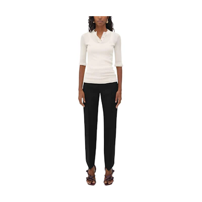 (Women) Bottega Veneta Crew Neck Knit Top Chalk White SS23 737532V2R709071
