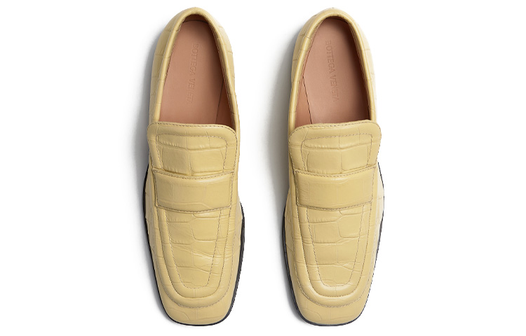 (W) Bottega Veneta Croc-Effect Leather Loafer Yellow 圖 3