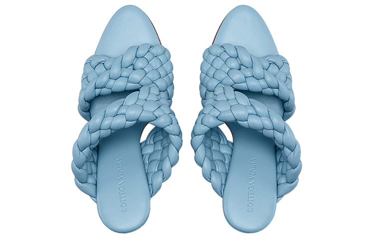 (W) Bottega Veneta Curve 'Ice Blue Woven Leather' 圖 3