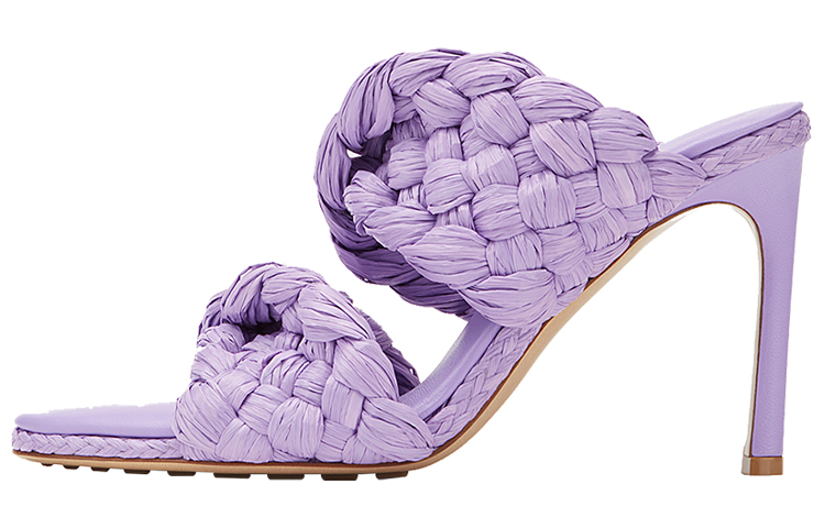 Buy Bottega Veneta 葆蝶家 Curve 編織稻草高跟鞋 女式 紫色