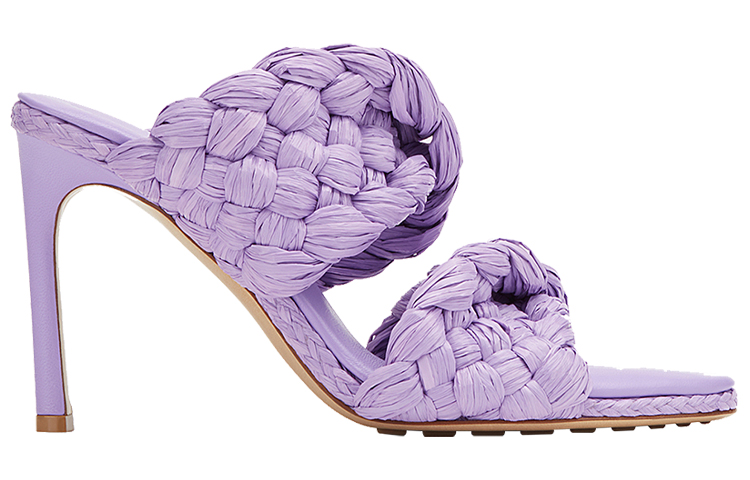 Order Bottega Veneta 葆蝶家 Curve 編織稻草高跟鞋 女式 紫色