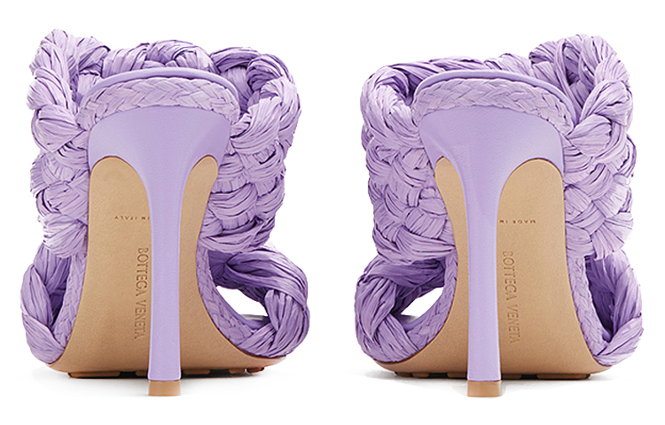 Purchase Bottega Veneta 葆蝶家 Curve 編織稻草高跟鞋 女式 紫色