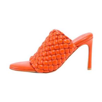 (W) Bottega Veneta Curve Leather Sandals 'Orange'