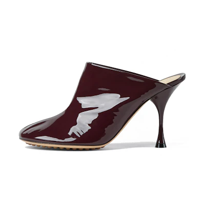 (W) Bottega Veneta Dot Sock 90mm Mules Brown