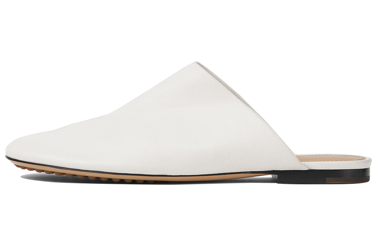 (Women) Bottega Veneta Dot Sock Leather Mules White 667185VBP409013