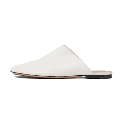 (W) Bottega Veneta Dot Sock Leather Mules White