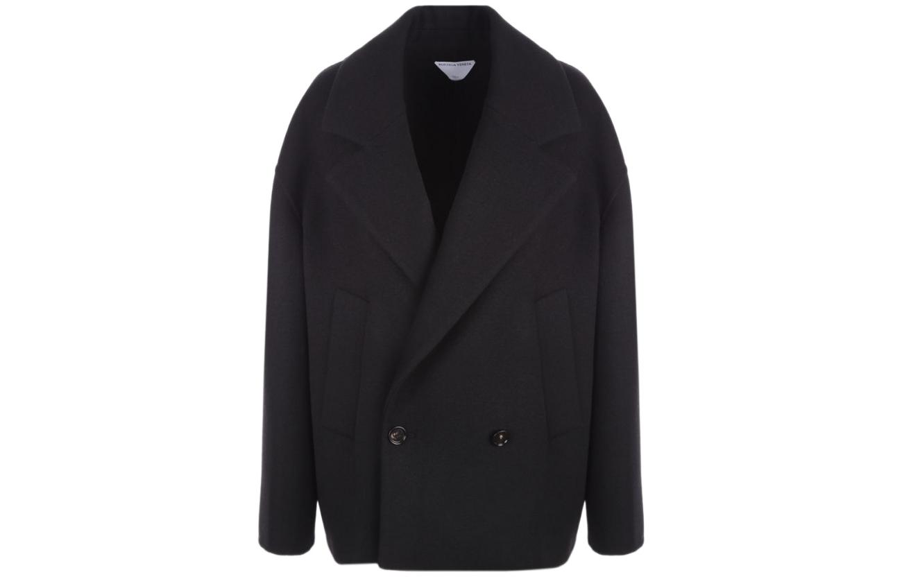 (Women) Bottega Veneta Double-Breasted V-Neck Jacket Black FW22 708015VF3W01000