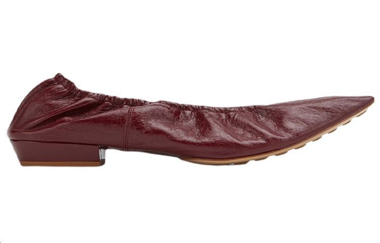(W) Bottega Veneta Embossed Leather Flats 'Red Brown' 圖 2