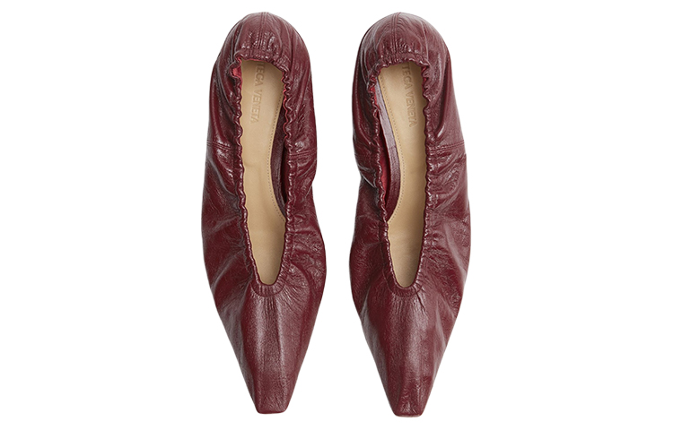 (W) Bottega Veneta Embossed Leather Flats 'Red Brown' 圖 3