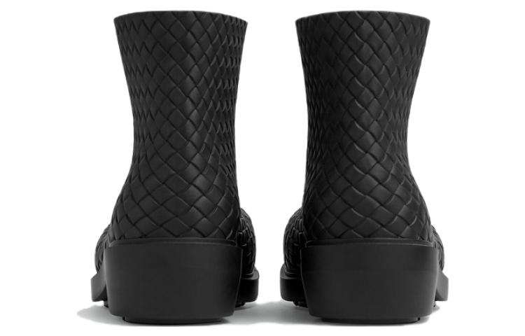 Shop (Women) Bottega Veneta Fireman Boots Intrecciato 'Black' 764422V3OE01000