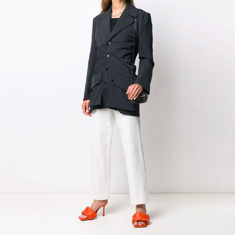 Lookbook (W) Bottega Veneta 修身單排扣Logo西裝外套黑色 618650VA5S01000