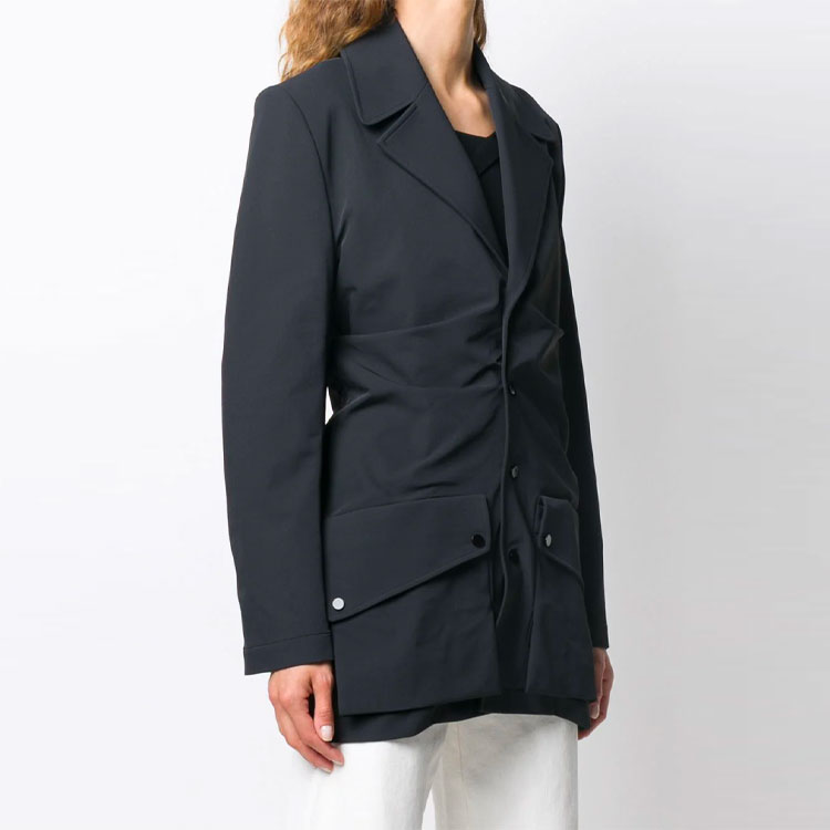 Shop (W) Bottega Veneta 修身單排扣Logo西裝外套黑色 618650VA5S01000