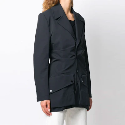 (W) Bottega Veneta 修身單排扣Logo西裝外套黑色 618650VA5S01000 Shop (W) Bottega Veneta 修身單排扣Logo西裝外套黑色 618650VA5S01000