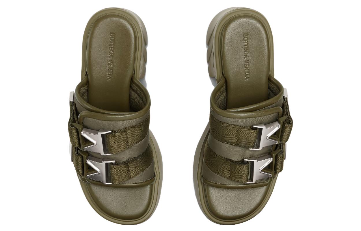 (W) Bottega Veneta Flash 'Green Block Heel Slides' 圖 2