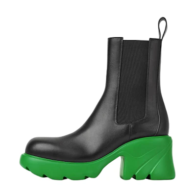 (W) Bottega Veneta Flash Chelsea Boot 'Black Parakeet'