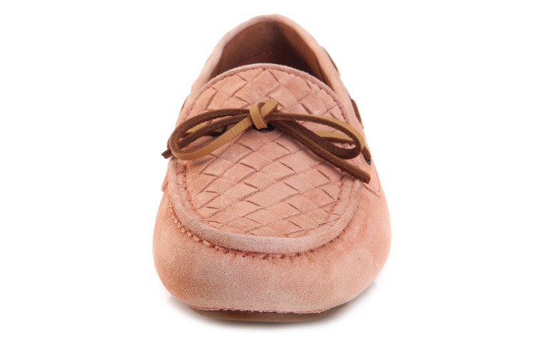 Purchase (Women) Bottega Veneta Flat Calfskin Intrecciato Lace-Up 'Nude' 283058VFCA16813