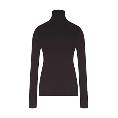 (Women) Bottega Veneta FW21 Black Logo Turtleneck Sweater 664274V09V02113