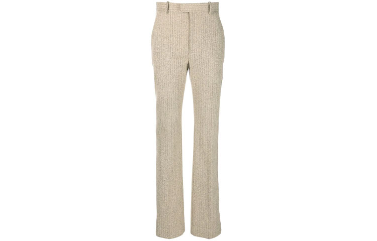(Women) Bottega Veneta FW21 High-Waisted Knit Effect Beige Pants 657740V0OC01124