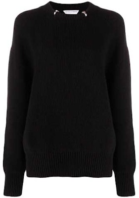 (W) Bottega Veneta FW21 黑色羊毛套頭毛衣配戒環設計. 665073V0Z401000 Order (W) Bottega Veneta FW21 黑色羊毛套頭毛衣配戒環設計. 665073V0Z401000