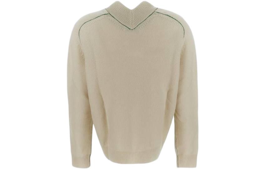 Lookbook (W) Bottega Veneta FW22 Pullover Sweater Wool Cashmere Leher Hati Putih 700137V07J09000