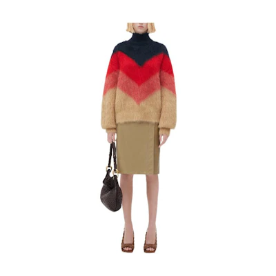 (Women) Bottega Veneta FW22 Colorblock Turtleneck Sweater Multicolor 734071V2M908481