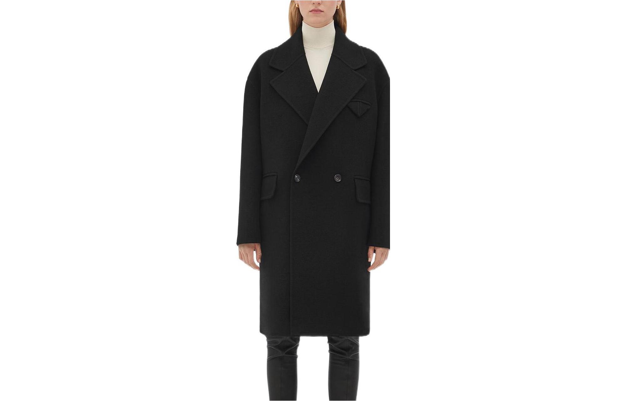 (Women) Bottega Veneta FW22 Double-Breasted Wool Coat 689344VF3W01000