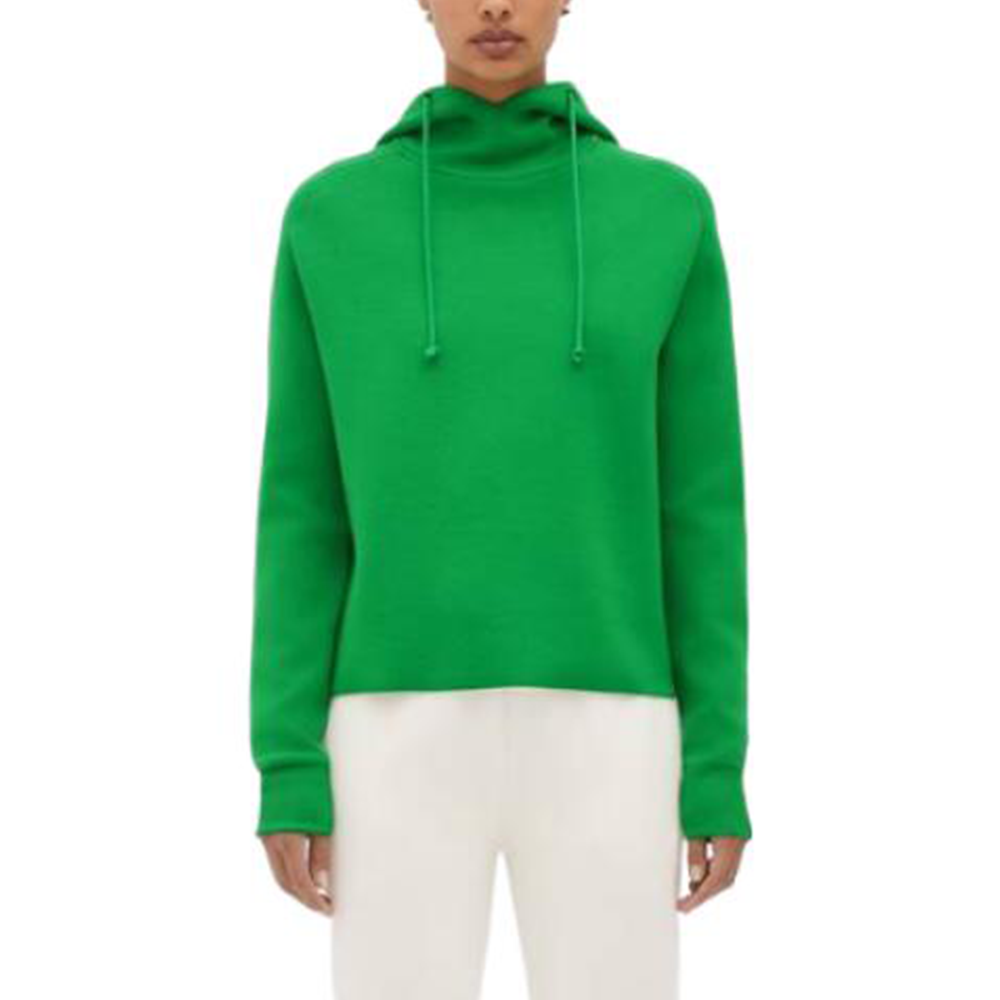 (Women) Bottega Veneta FW22 Green Wool Pullover Hoodie Sweater. 704916VKN304809