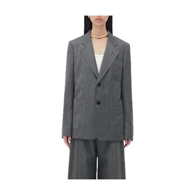 (Women) Bottega Veneta FW22 Grey Single-Breasted Suit Jacket 724202V2KF01264