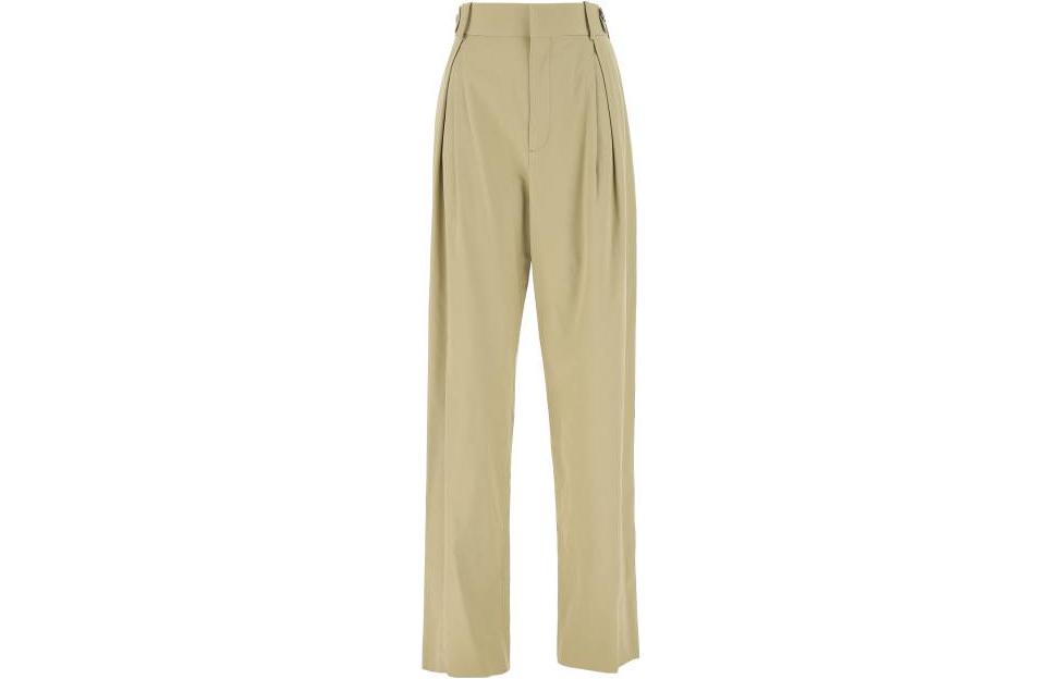 (Women) Bottega Veneta FW22 Pleated High-Waist Pants Grey-Green 703115VA5Y03008