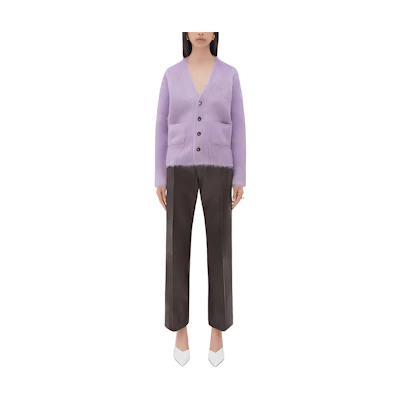 (Women) Bottega Veneta FW22 Purple V-Neck Knit Cardigan 716871V2D205117