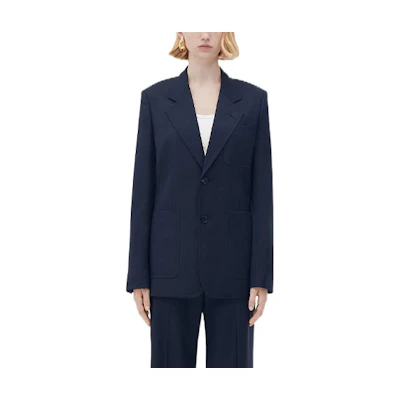 (Women) Bottega Veneta FW22 Single-Breasted Blazer Blue 724202V2KF01012