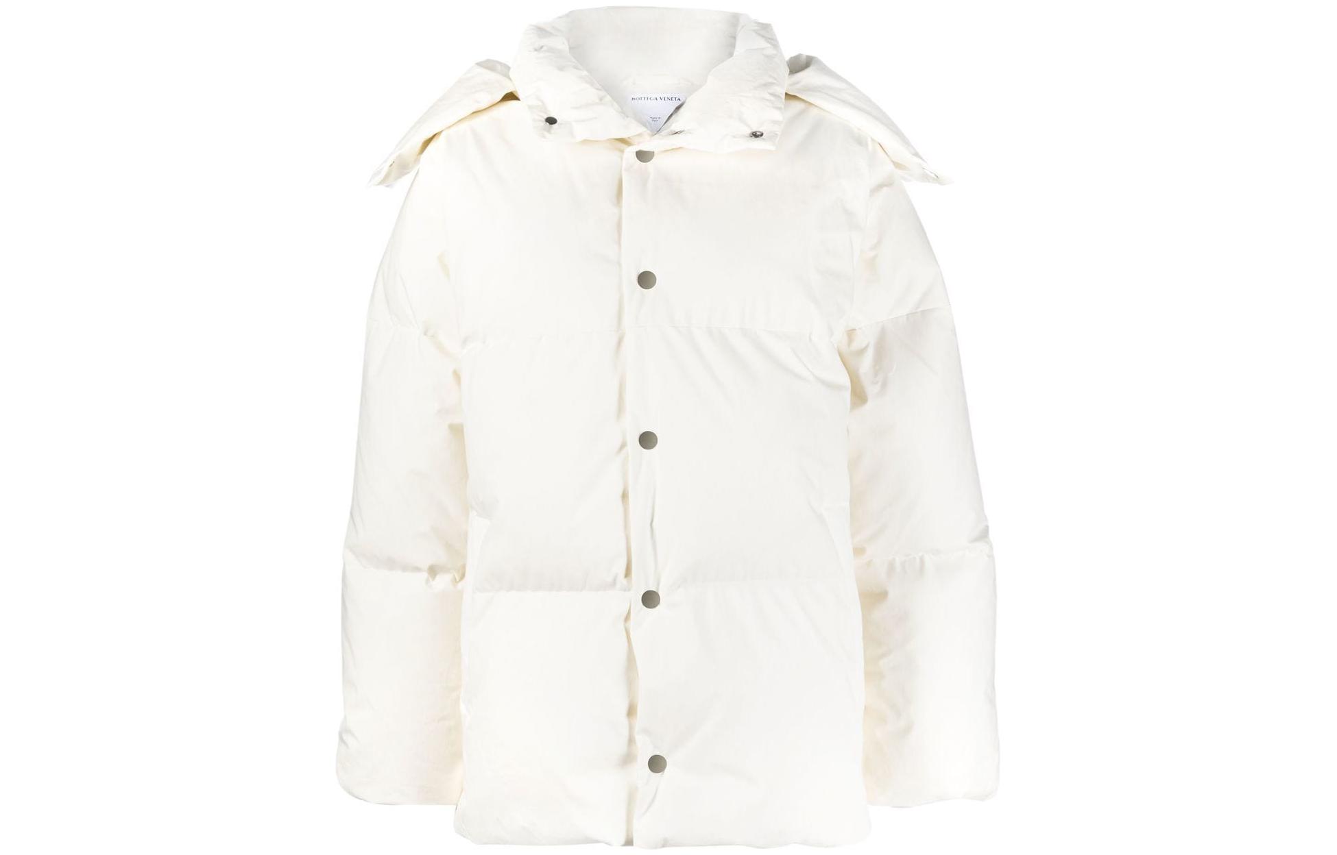 Buy (W) Chaqueta Acolchada Blanca con Capucha Bottega Veneta FW22. 708191V1LE09071