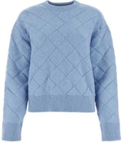(Women) Bottega Veneta FW23 Solid Color Crewneck Pullover Sweater Light Blue. 753728V36Y04225 (Women) Bottega Veneta FW23 Solid Color Crewneck Pullover Sweater Light Blue. 753728V36Y04225