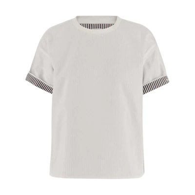 (Women) Bottega Veneta Grey Logo Embroidered Crew Neck T-Shirt SS24 753811V39G09090