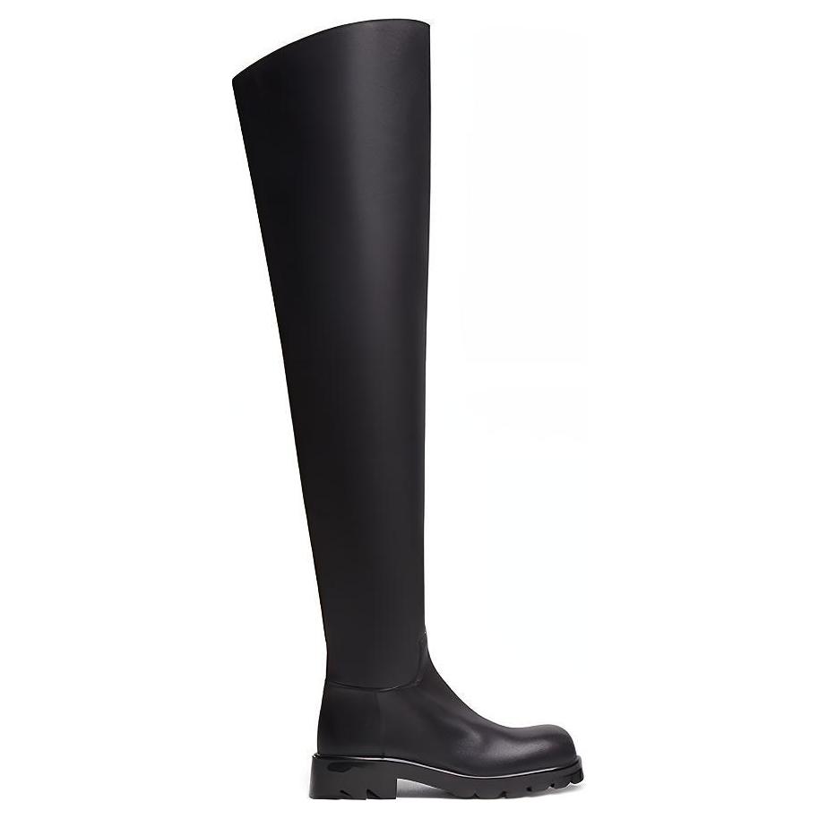 Order (W) 보테가 베네타 블랙 레더 하이탑 부츠 677309V1AY01000