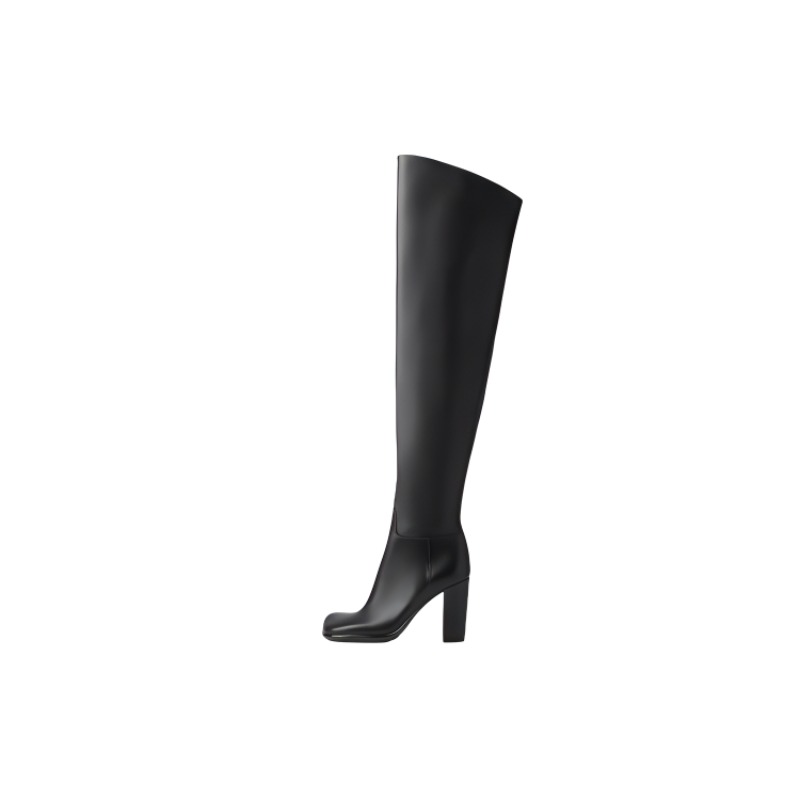 (Women) Bottega Veneta High-Top Leather Boots 'Black' 677277V1AY01000