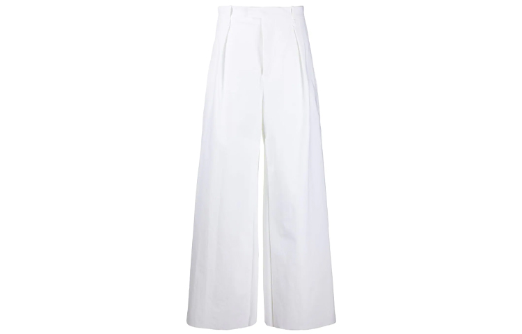 Order (W) ボッテガヴェネタ ハイウエスト ワイドレッグ カジュアルパンツ ホワイト 600982VKJ609122