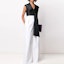 Lookbook (Women) Bottega Veneta High-Waisted Wide-Leg Casual Pants White. 600982VKJ609122