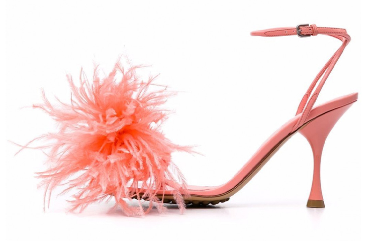 Buy (W) Bottega Veneta Tacones Altos 'Feather Dot Rosa' 667167VBSF46807