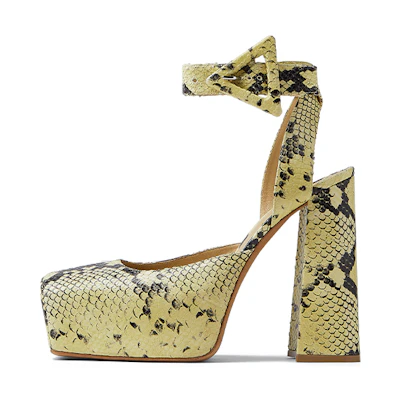 (W) Bottega Veneta High Heel 'Kiwi Black Python Fade'