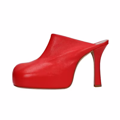 (W) Bottega Veneta High Heel Leather 'Red'